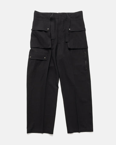 AURALEE Light Cotton Wool Viyella Cargo Pants Black, Pants