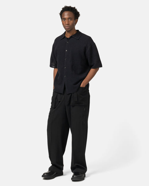 AURALEE Light Cotton Wool Viyella Cargo Pants Black, Pants