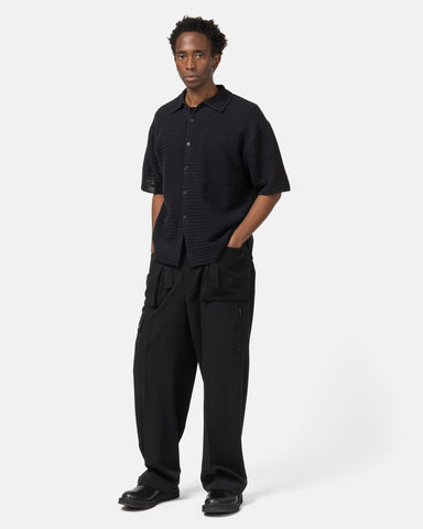AURALEE Light Cotton Wool Viyella Cargo Pants Black, Pants