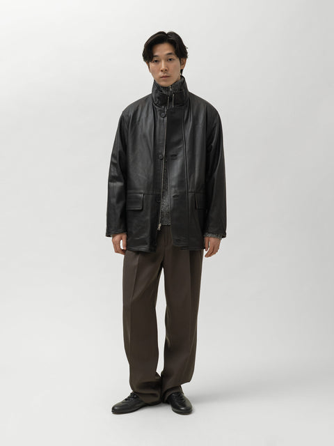 AURALEE Light Wool Max Gabardine Two-Tuck Slacks Dark Brown, Pants