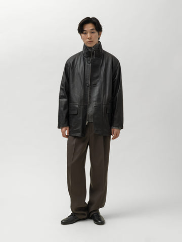 AURALEE Light Wool Max Gabardine Two-Tuck Slacks Dark Brown, Pants