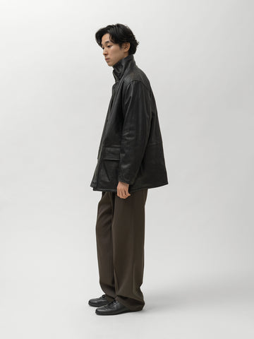 AURALEE Light Wool Max Gabardine Two-Tuck Slacks Dark Brown, Pants