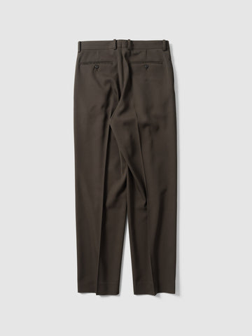 AURALEE Light Wool Max Gabardine Two-Tuck Slacks Dark Brown, Pants