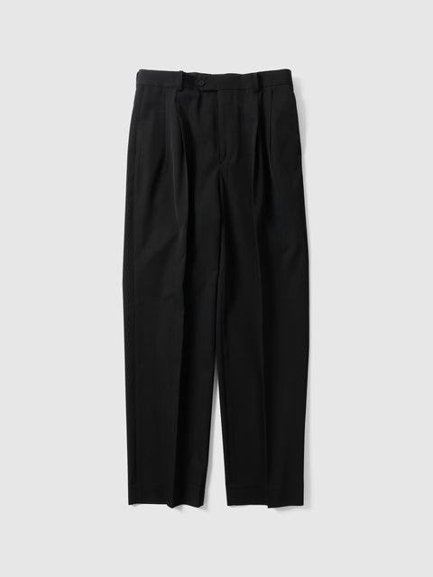 AURALEE Light Wool Max Gabardine Two-Tuck Slacks Top Black, Pants
