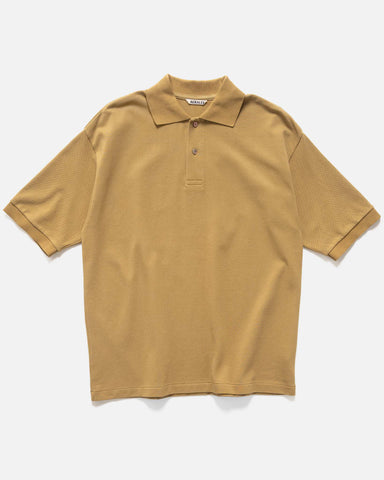 AURALEE Pima Cotton Heavy Pique Polo Khaki Beige, Shirts