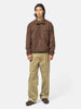 AURALEE Pure Silk Comfort Fleece Half Zip P/O Brown, Fleece