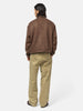 AURALEE Pure Silk Comfort Fleece Half Zip P/O Brown, Fleece