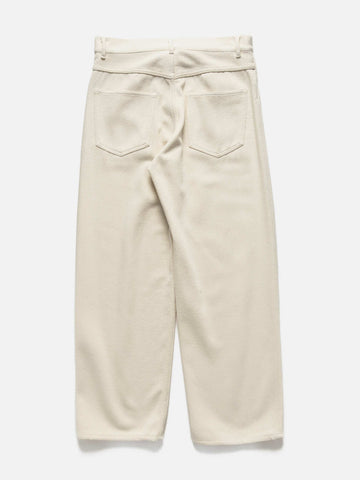 AURALEE Silk Nep Denim 5P Wide Pants Ivory White, Pants