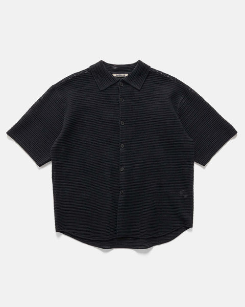 AURALEE Cotton Mesh Knit Half Sleeved Shirt Dark Navy, Sweaters