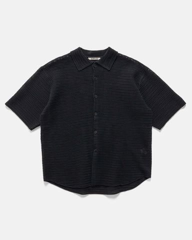 AURALEE Cotton Mesh Knit Half Sleeved Shirt Dark Navy, Sweaters