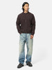 AURALEE Super Fine Wool Rib Knit Shirt Cardigan Top Brown, Cardigans
