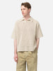 AURALEE Tussah Silk Cotton Mesh Knit Skipper Polo Ivory, Shirts
