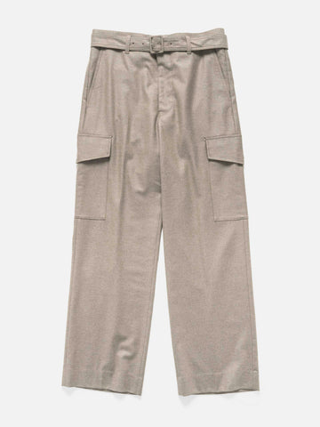 AURALEE Wool Fulling Flannel Cargo Slacks Top Brown, Pants