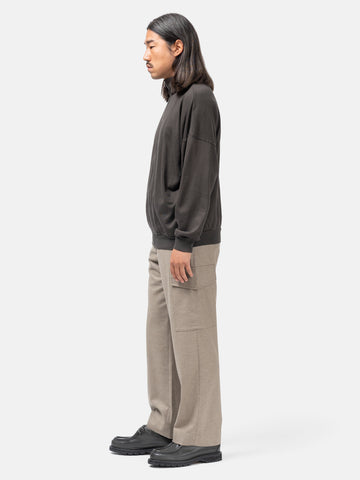 AURALEE Wool Fulling Flannel Cargo Slacks Top Brown, Pants