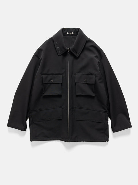 AURALEE Wool Max Canvas Blouson Black, Jackets