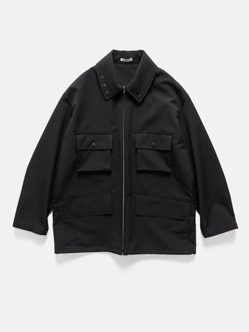 AURALEE Wool Max Canvas Blouson Black, Jackets