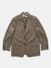 Flat shot of the AURALEE Light Wool Max Gabardine Jacket Dark in Olive Brown