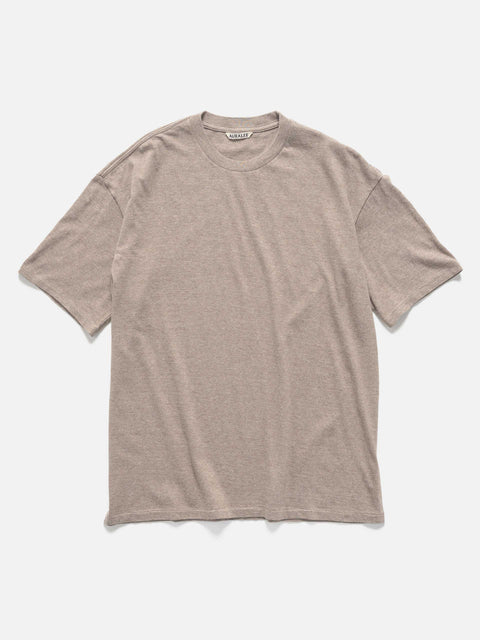 Flat shot in studio of the AURALEE Seamless Crewneck Tee in Top Brown