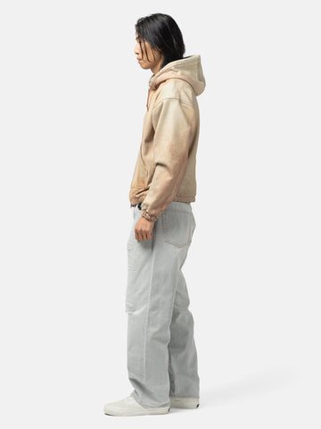 BEAMS 5 Pockets Damage Denim Fade Grey, Jeans