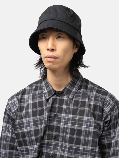 BEAMS Basic Bucket Hat Black, Hats