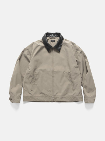 BEAMS Leather Collar Blouson Taupe, Jackets