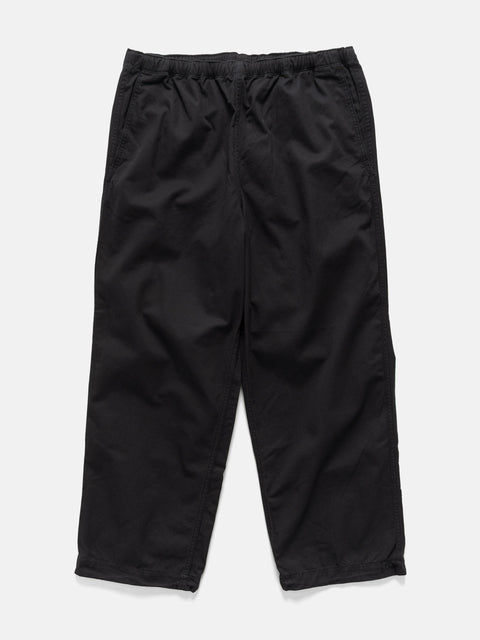 BEAMS Wide Basic Twill Easy Pants Black, Pants