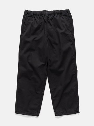 BEAMS Wide Basic Twill Easy Pants Black, Pants