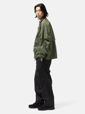 BEAMS Wide Basic Twill Easy Pants Black, Pants