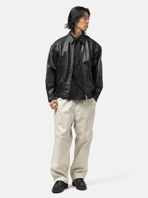 BEAMS Wide Basic Twill Easy Pants Ivory, Pants