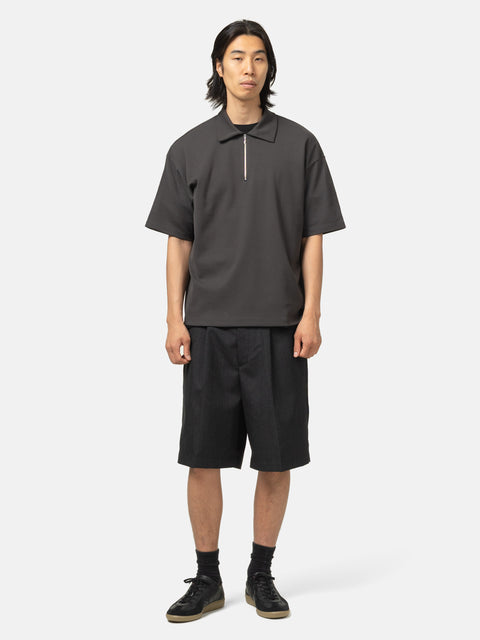 Batoner Milano Rib Half Zip T-Shirt Charcoal, Polos