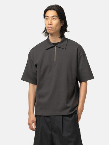 Batoner Milano Rib Half Zip T-Shirt Charcoal, Polos