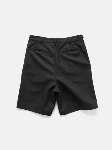 Batoner Summer Wool One Tuck Shorts Charcoal, Shorts