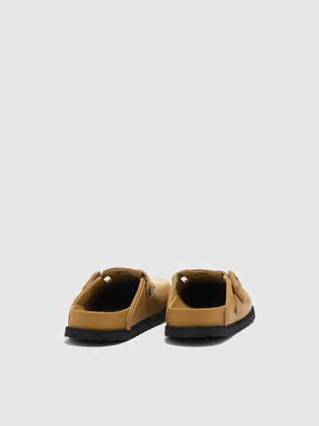 BIRKENSTOCK 1774 Boston Leather Buckle Mustard Brown, Mules