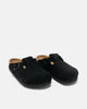 BIRKENSTOCK Boston Soft Footbed Black Suede, Mules