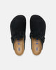 BIRKENSTOCK Boston Soft Footbed Black Suede, Mules