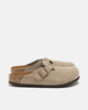 BIRKENSTOCK Boston Soft Footbed Taupe Suede, Mules