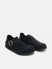 Three quarter view of the BIRKENSTOCK 1774 London Suede Black