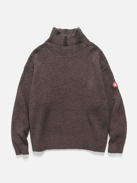 CAV EMPT Loose Neck Cotton Rib Knit Charcoal, Sweaters