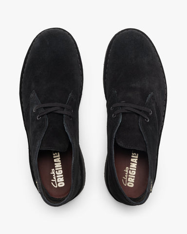 Clarks Originals Desert Boot GTX Black Suede, Shoes