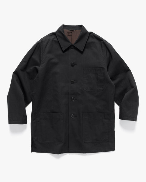 Cale Cotton Linen Twill Coat Black, Jackets