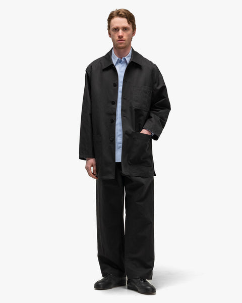 Cale Cotton Linen Twill Coat Black, Jackets