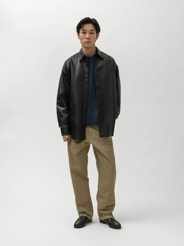 Cale Lamb Leather Shirt Black, Shirts