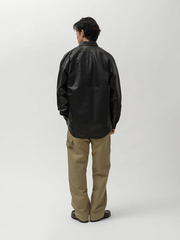 Cale Lamb Leather Shirt Black, Shirts