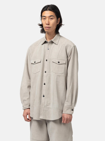 Cale Sheep Suede Light Shirt Grey, Shirts