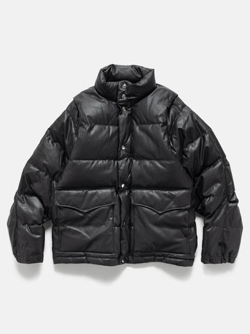 DAIWA Tech 2Way Leather Like Down Jacket Black, Down Jackets