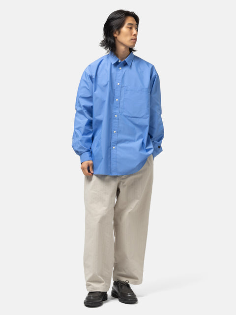 DAIWA Tech Regular Collar Shirt L/S Solid Sax, Shirts