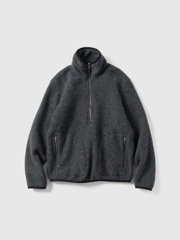 HAVEN Alpine 1/2 Zip Pullover - Melange Wool Charcoal, Fleece