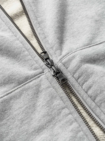 HAVEN Excel Full Zip Hoodie - Urake Cotton Terry Heather Grey, Hoodies
