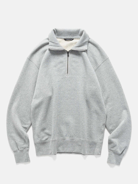 HAVEN Excel Zip Neck - Urake Cotton Terry Heather Grey, Sweatshirts