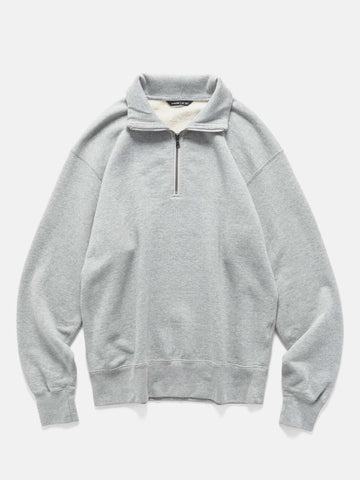 HAVEN Excel Zip Neck - Urake Cotton Terry Heather Grey, Sweatshirts
